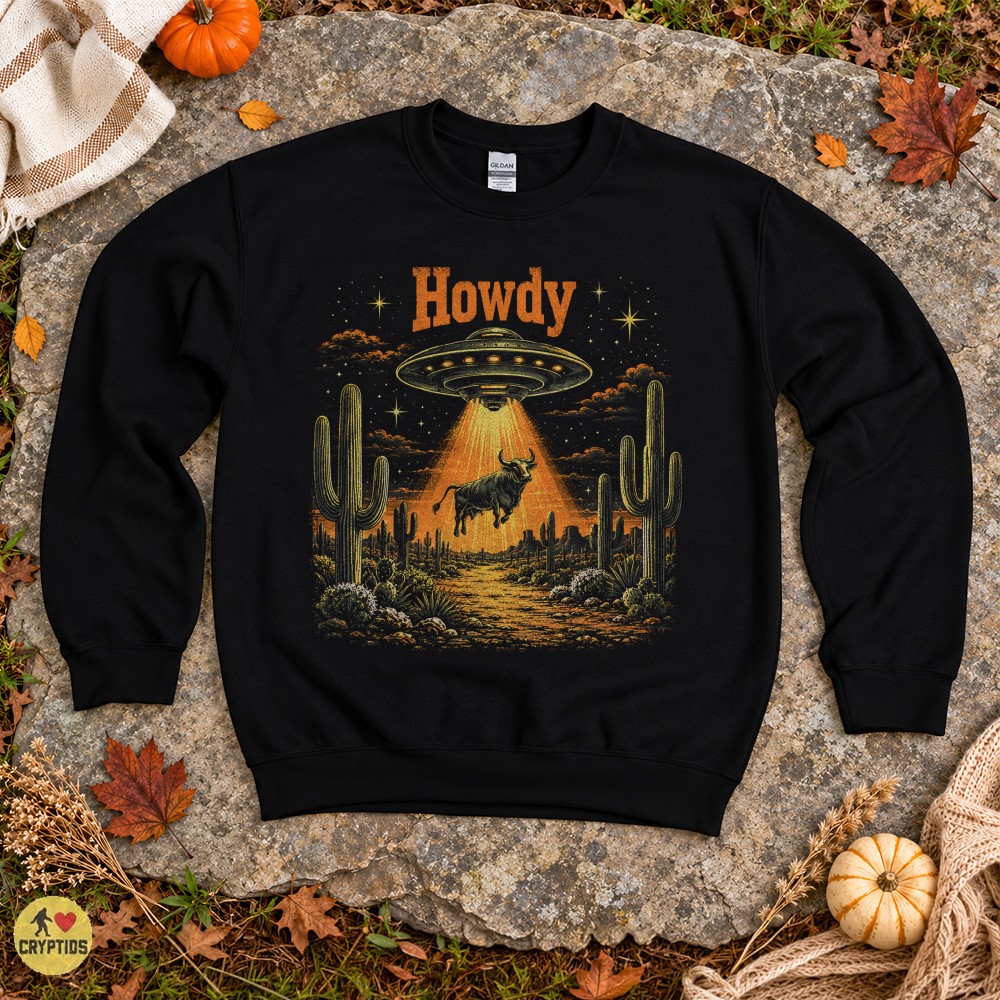 Cow UFO Abduction Howdy Vintage Western Alien T-Shirt 4 Cow UFO Abduction Howdy Vintage Western Alien Shirt