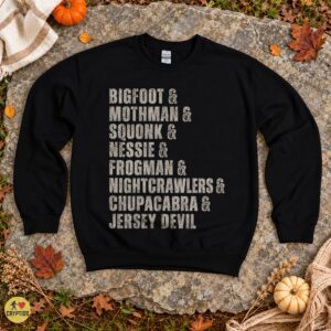 Cryptid Bigfoot Mothman Squonk Creature List Vintage T-Shirt 7 Cryptid Bigfoot Mothman Squonk Creature List Vintage Shirt