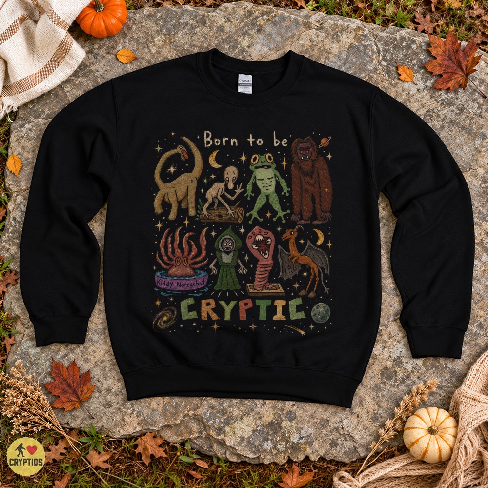 Cryptid Born to Be Cryptic Bigfoot Mothman Retro T-Shirt 4 Cryptid Born to Be Cryptic Bigfoot Mothman Retro Shirt
