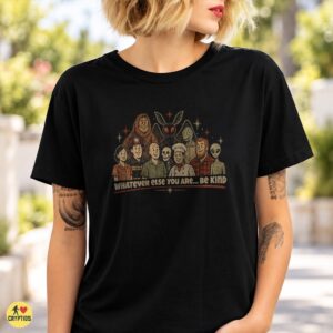 Cryptid Crew Be Kind Bigfoot Mothman Alien T-Shirt 5 Cryptid Crew Be Kind Bigfoot Mothman Alien Shirt