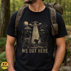 Cryptid Crew Mothman Bigfoot Nessie We Out Here Vintage Shirt