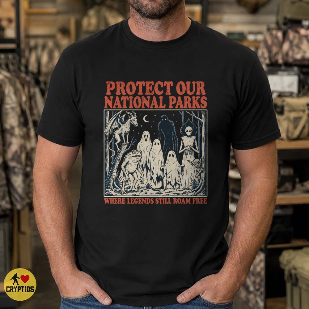 Cryptid National Parks T-Shirt, Where Legends Still Roam Free 1 Cryptid National Parks Shirt, Where Legends Still Roam Free