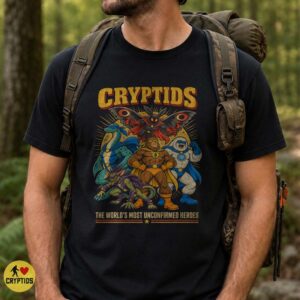 Cryptid Superheroes Mothman Bigfoot Yeti Nessie Retro Comic Shirt
