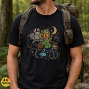 Cute Flatwoods Monster & Jersey Devil Bike Ride Cosmic T-Shirt 9 Cute Flatwoods Monster & Jersey Devil Bike Ride Cosmic Shirt