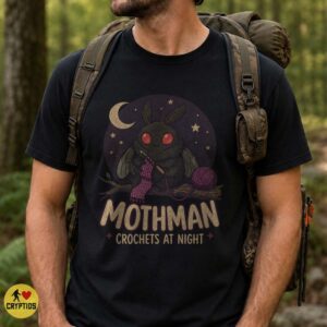 Cute Mothman Crochets at Night T-Shirt 9 Cute Mothman Crochets at Night Shirt