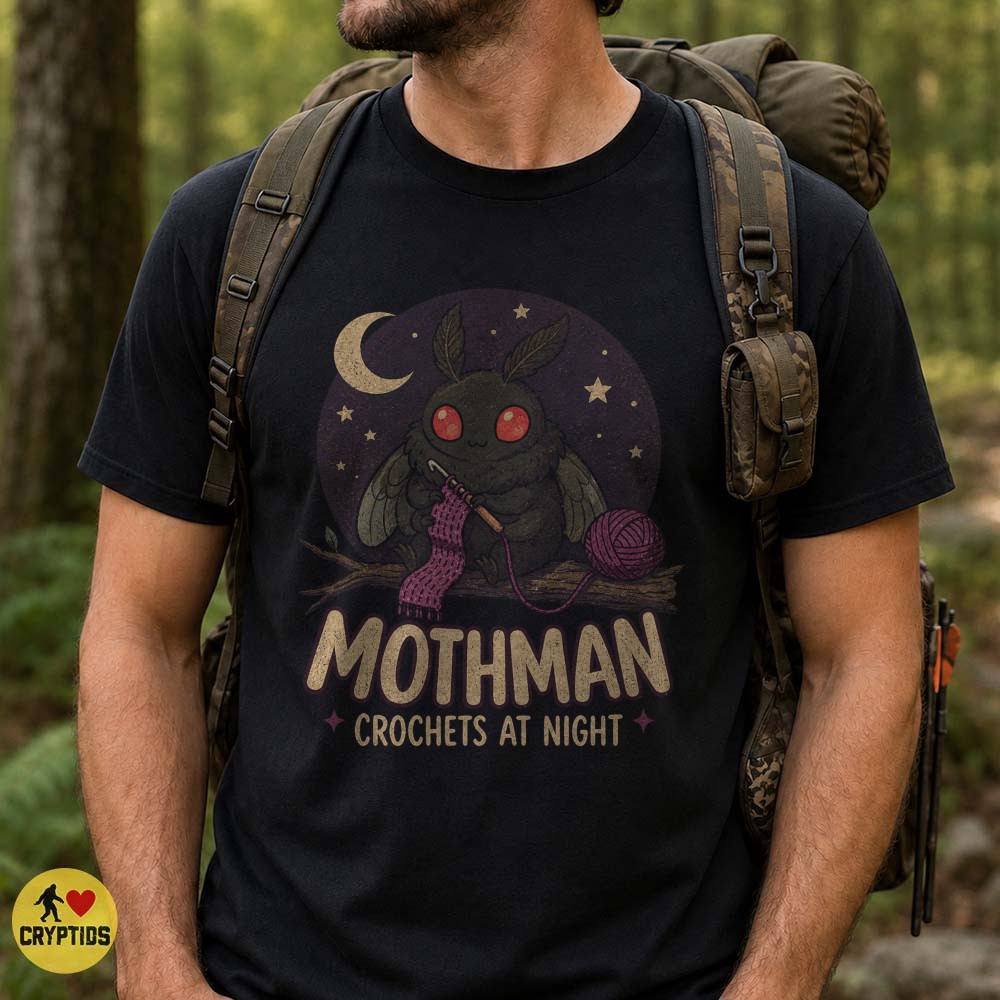 Cute Mothman Crochets at Night T-Shirt 5 Cute Mothman Crochets at Night Shirt