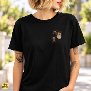 Cute Wendigo Family in Pocket Print Funny Shirt