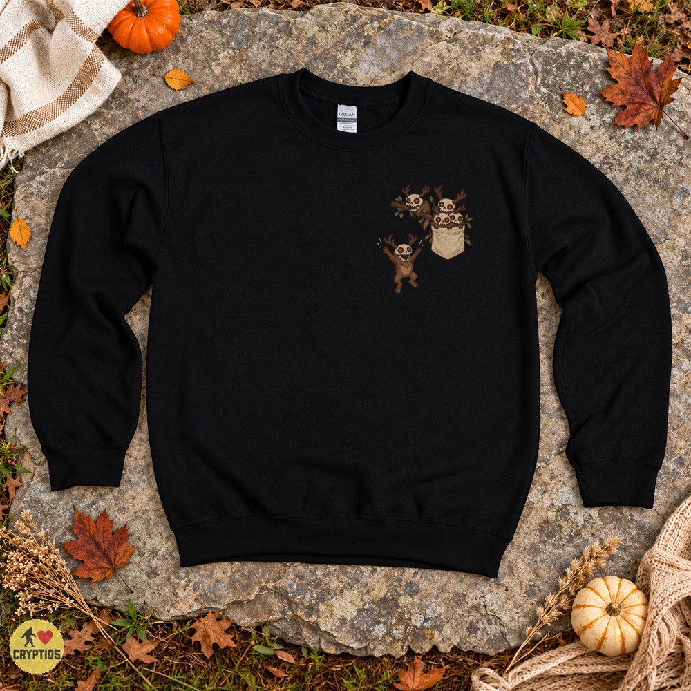 Cute Wendigo Family in Pocket Print Funny T-Shirt 4 Cute Wendigo Family in Pocket Print Funny Shirt