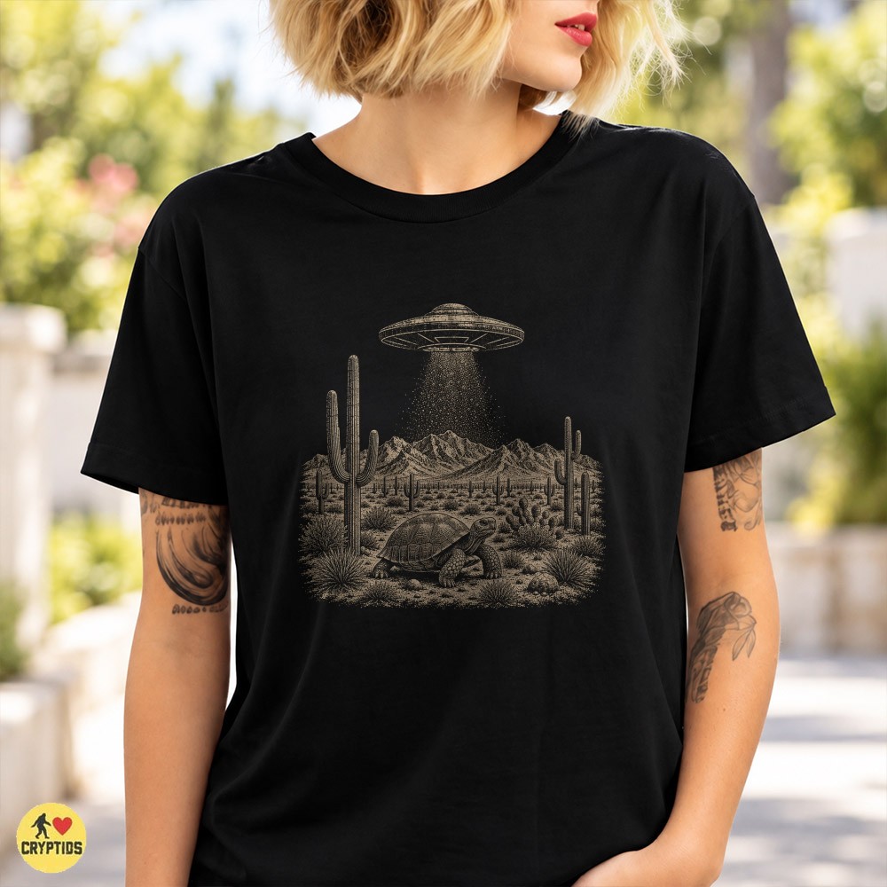 Desert Tortoise UFO Abduction Vintage Alien Desert T-Shirt 2 Desert Tortoise UFO Abduction Vintage Alien Desert Shirt