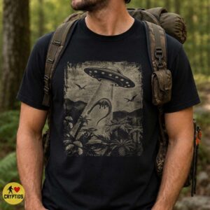 Dinosaur UFO Abduction T-Shirt, Prehistoric Alien Encounter 9 Dinosaur UFO Abduction Shirt, Prehistoric Alien Encounter
