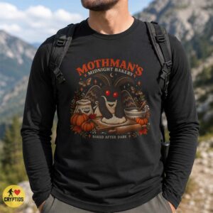 Fall Mothman Midnight Bakery Shirt Cozy Autumn Cryptid