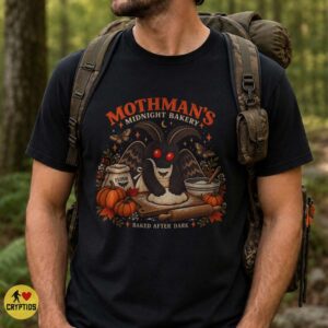 Fall Mothman Midnight Bakery Shirt Cozy Autumn Cryptid