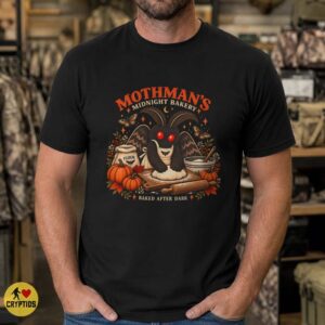 Fall Mothman Midnight Bakery Shirt Cozy Autumn Cryptid