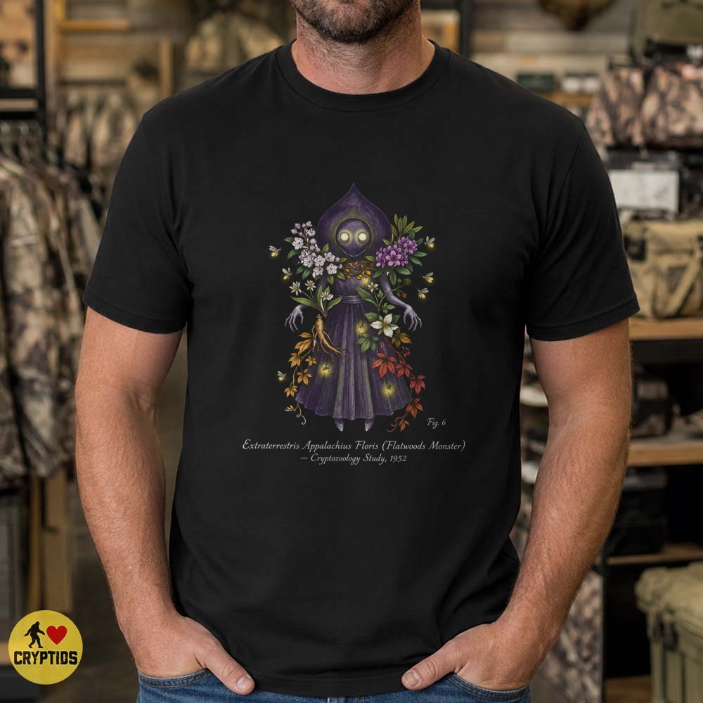 Flatwoods Monster Botanical Study T-Shirt, 1952 Appalachian Cryptid 5 Flatwoods Monster Botanical Study Shirt, 1952 Appalachian Cryptid