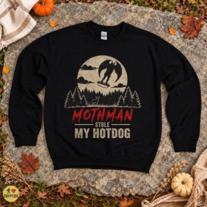 Funny Mothman Stole My Hot Dog T-Shirt 7 Funny Mothman Stole My Hot Dog Shirt