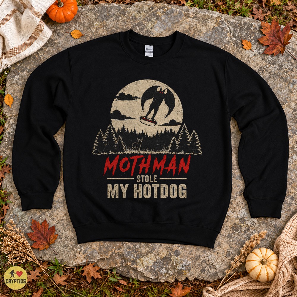 Funny Mothman Stole My Hot Dog T-Shirt 4 Funny Mothman Stole My Hot Dog Shirt