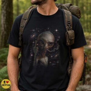 Grey Alien Middle Finger Cosmic Glitch Sci-Fi Shirt