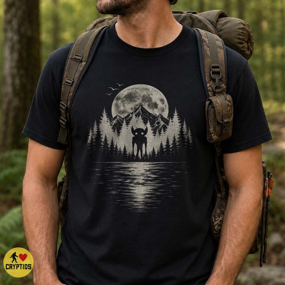 Hopkinsville Goblin Full Moon Dark Forest Alien Cryptid T-Shirt 4 Hopkinsville Goblin Full Moon Dark Forest Alien Cryptid Shirt
