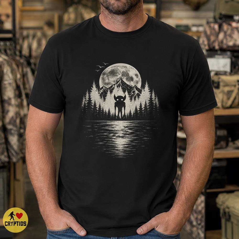 Hopkinsville Goblin Full Moon Dark Forest Alien Cryptid T-Shirt 5 Hopkinsville Goblin Full Moon Dark Forest Alien Cryptid Shirt