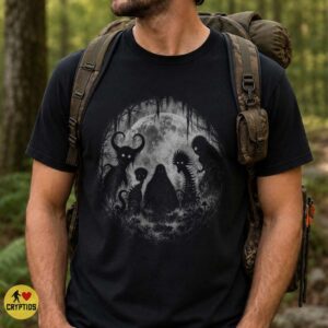 Horror Cryptid Forest Shirt, Dark Gothic Vintage Engraving