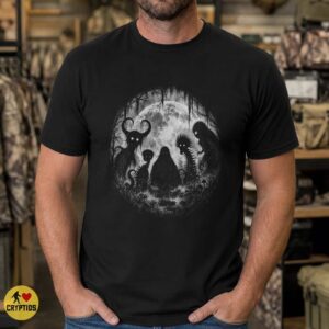 Horror Cryptid Forest Shirt, Dark Gothic Vintage Engraving