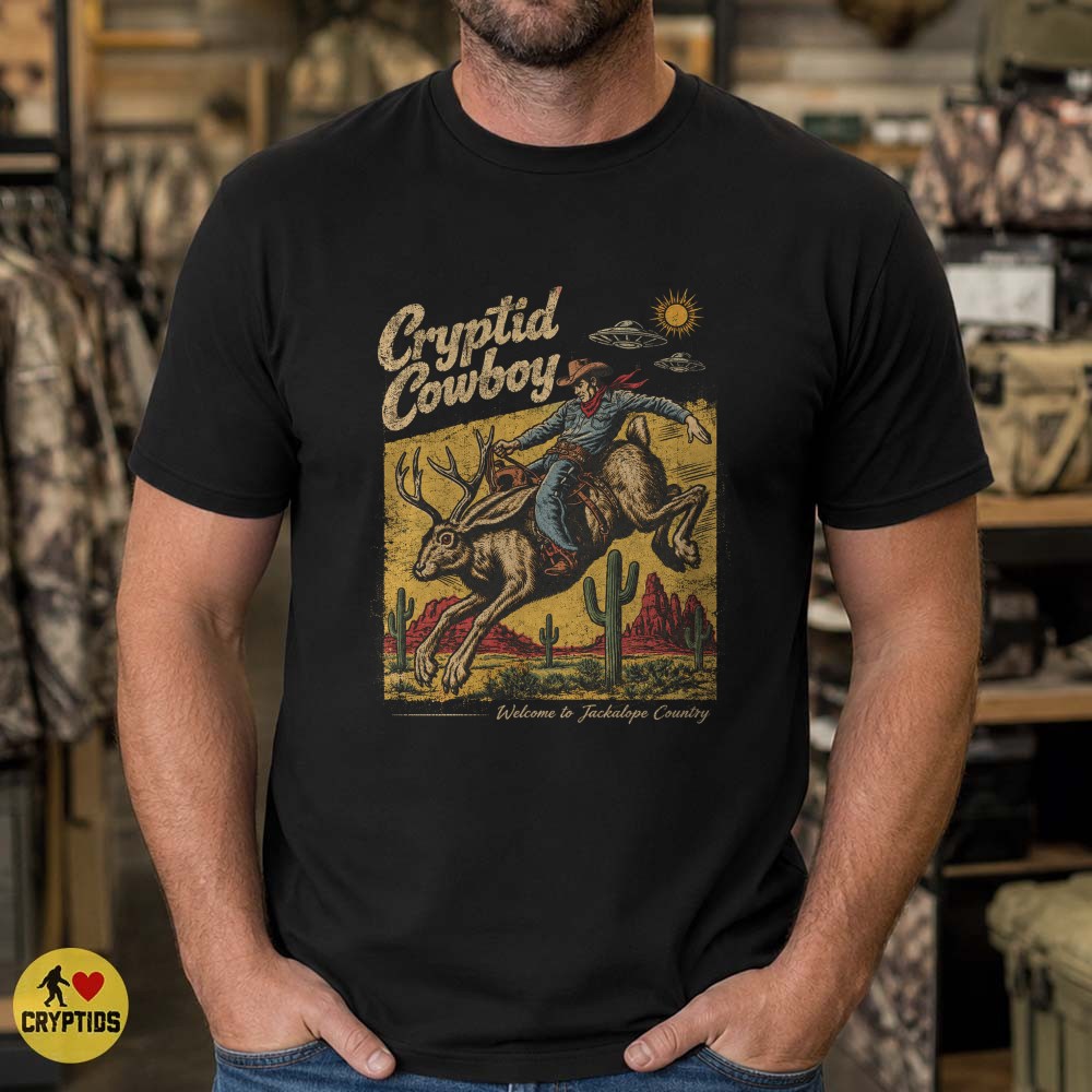 Jackalope Cowboy Rodeo T-Shirt, UFO Western Cryptid 5 Jackalope Cowboy Rodeo Shirt, UFO Western Cryptid