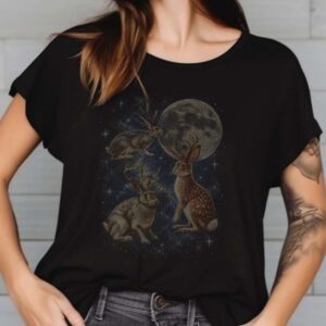 Jackalope Full Moon T-Shirt, Western Folklore 6 Jackalope Full Moon Shirt, Western Folklore
