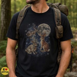 Jackalope Full Moon T-Shirt, Western Folklore 8 Jackalope Full Moon Shirt, Western Folklore