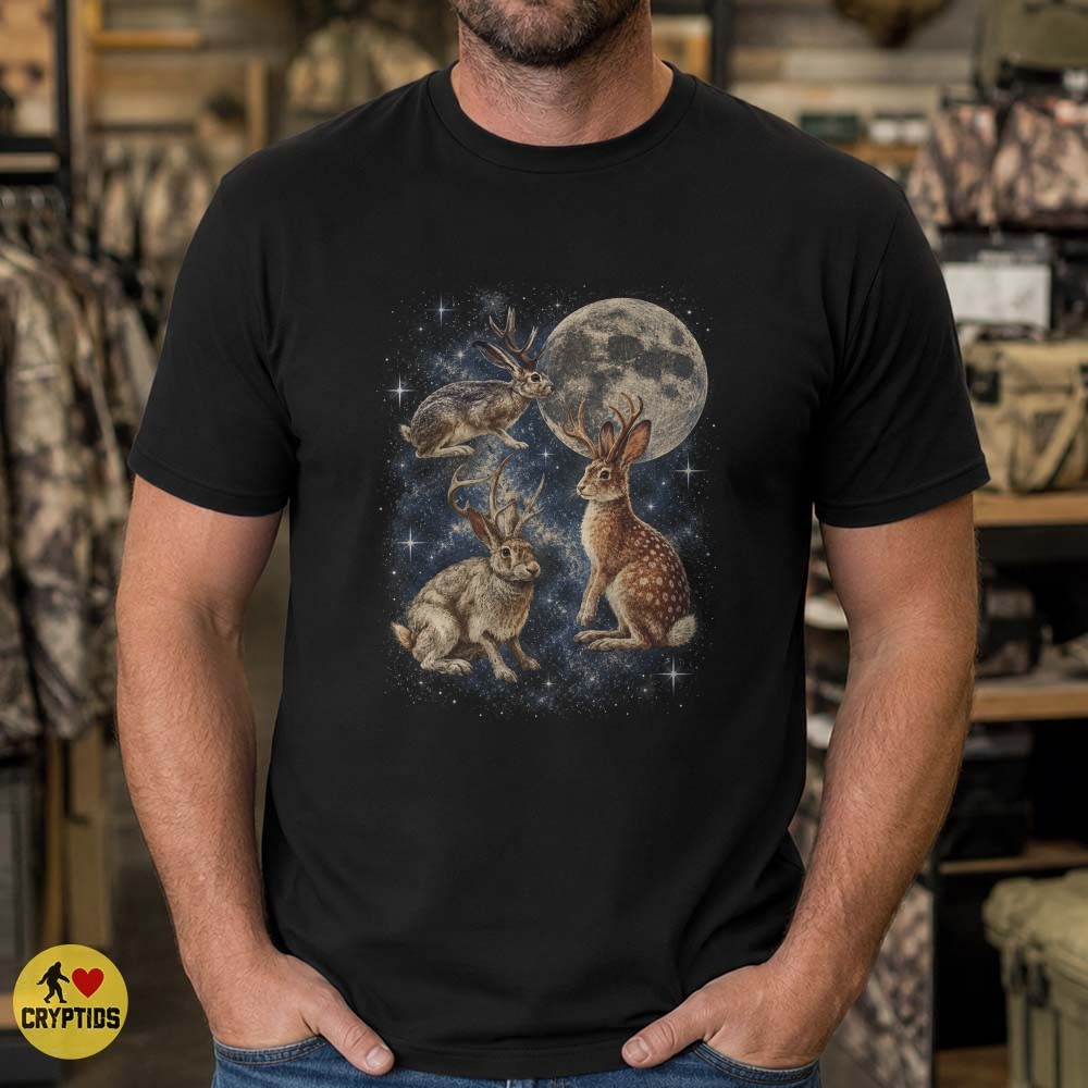 Jackalope Full Moon T-Shirt, Western Folklore 5 Jackalope Full Moon Shirt, Western Folklore