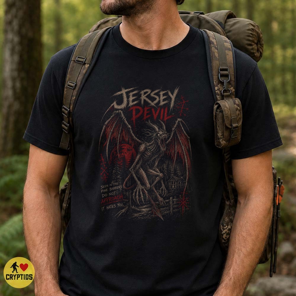 Jersey Devil Pine Barrens Do Not Approach Vintage Horror T-Shirt 4 Jersey Devil Pine Barrens Do Not Approach Vintage Horror Shirt