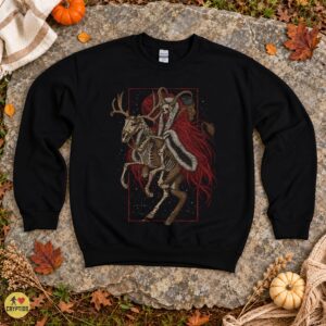 Krampus Skeletal Reindeer Christmas Dark Gothic Shirt