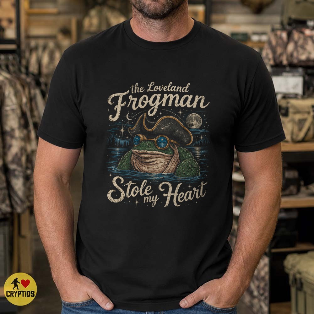 Loveland Frogman Stole My Heart Romantic Cryptid T-Shirt 4 Loveland Frogman Stole My Heart Romantic Cryptid Shirt