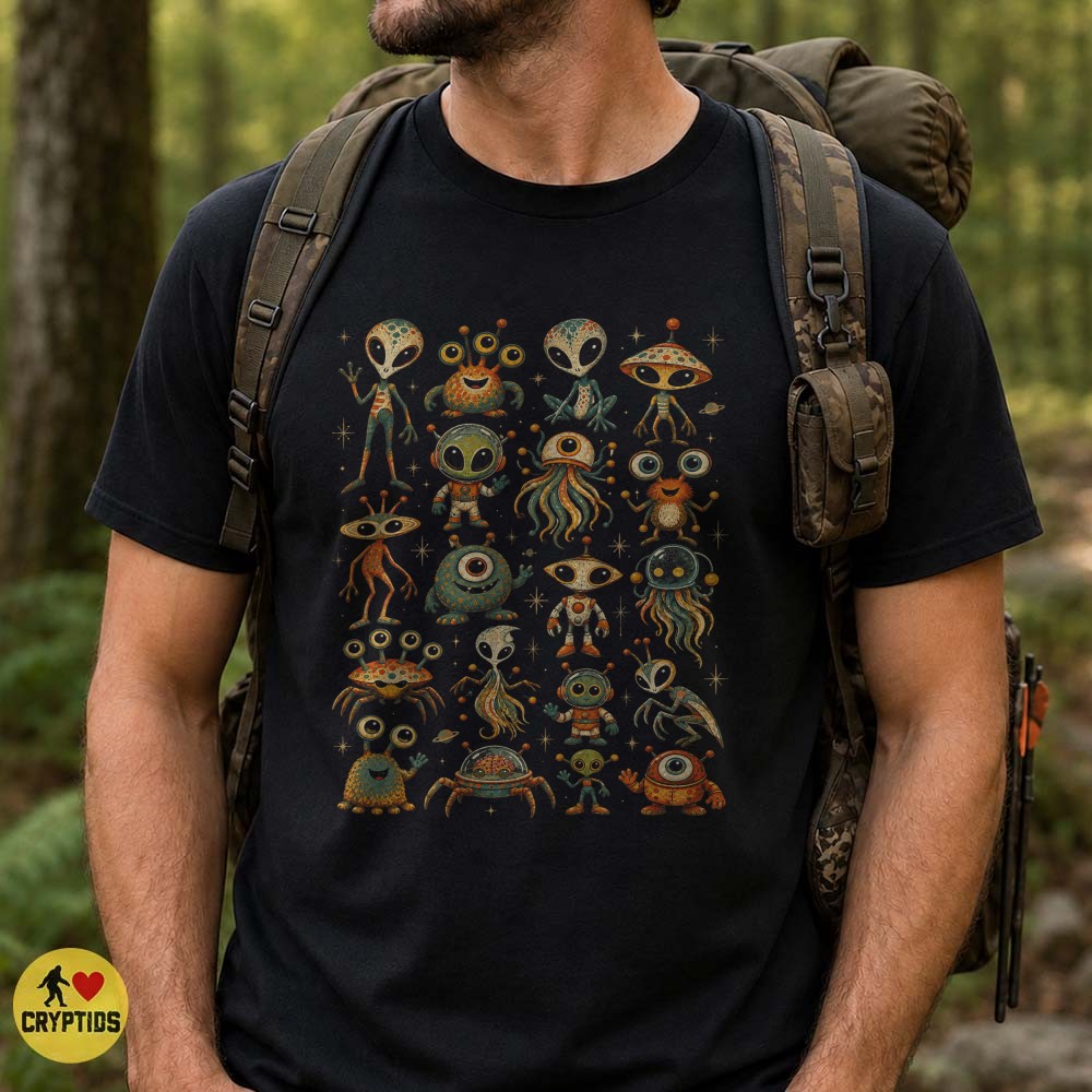 Mid Century Space Age Creatures Retro Alien T-Shirt 4 Mid Century Space Age Creatures Retro Alien Shirt