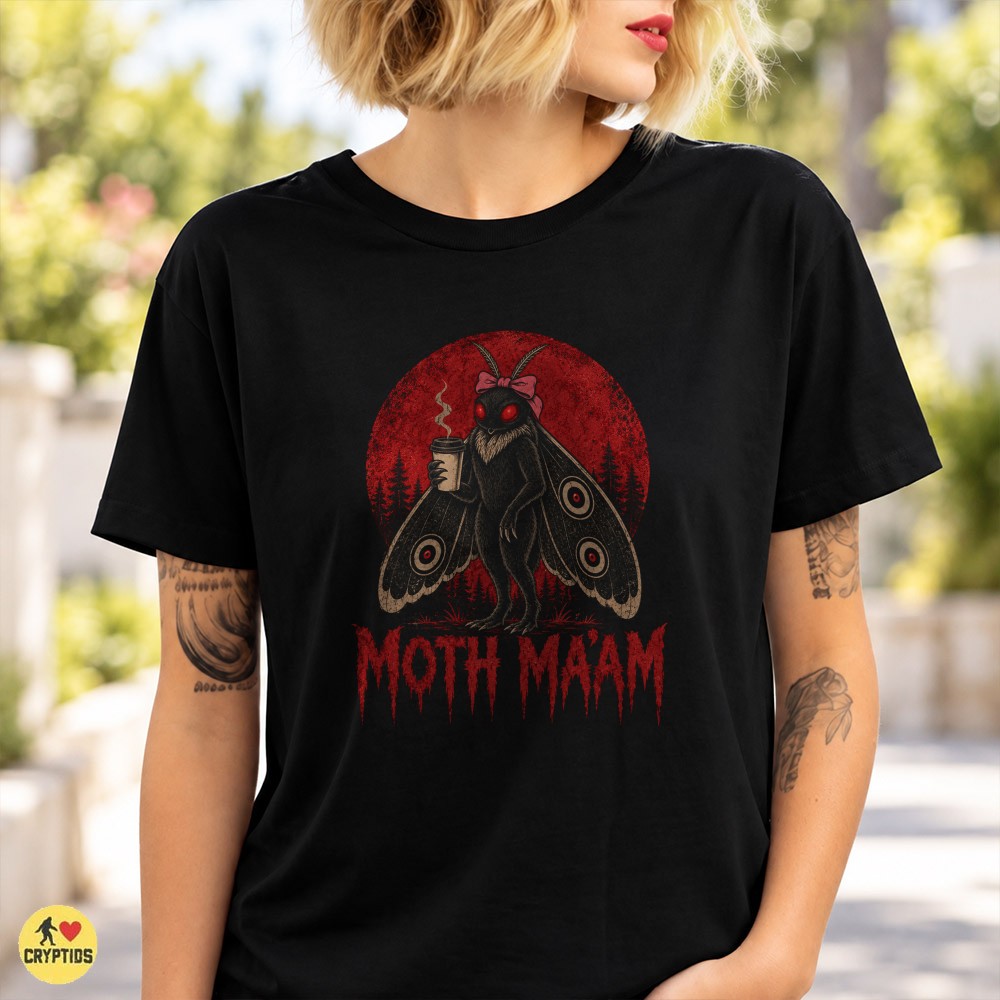 Moth Ma’am Cute Mothman Coffee T-Shirt Women Girls 2 Moth Ma’am Cute Mothman Coffee Shirt Women Girls