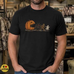 Mothman & Bigfoot Halloween Pumpkin Chase Shirt