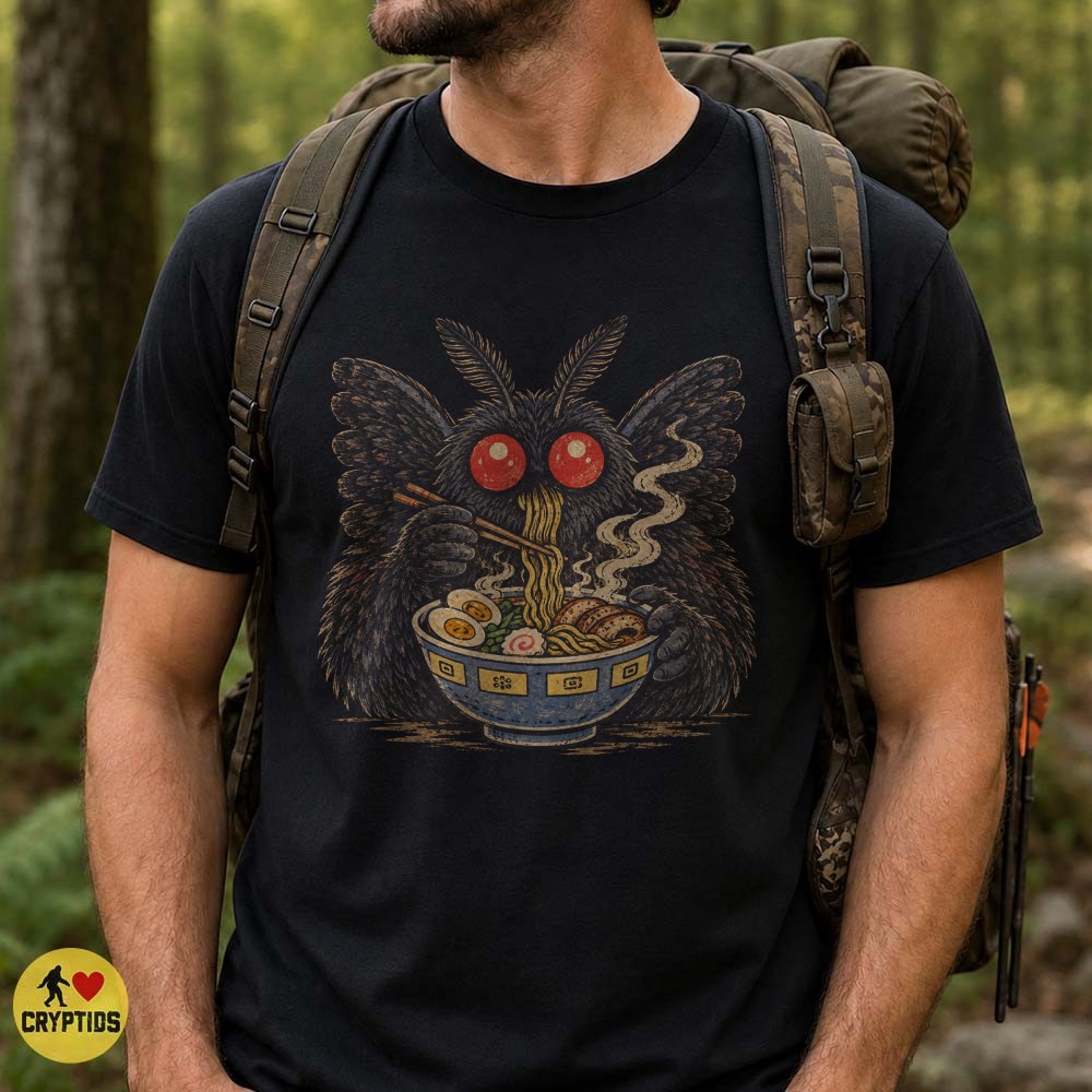 Mothman Eating Ramen Vintage Japanese Food T-Shirt 2 Mothman Eating Ramen Vintage Japanese Food Shirt