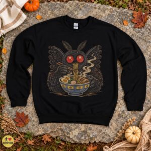 Mothman Eating Ramen Vintage Japanese Food T-Shirt 7 Mothman Eating Ramen Vintage Japanese Food Shirt