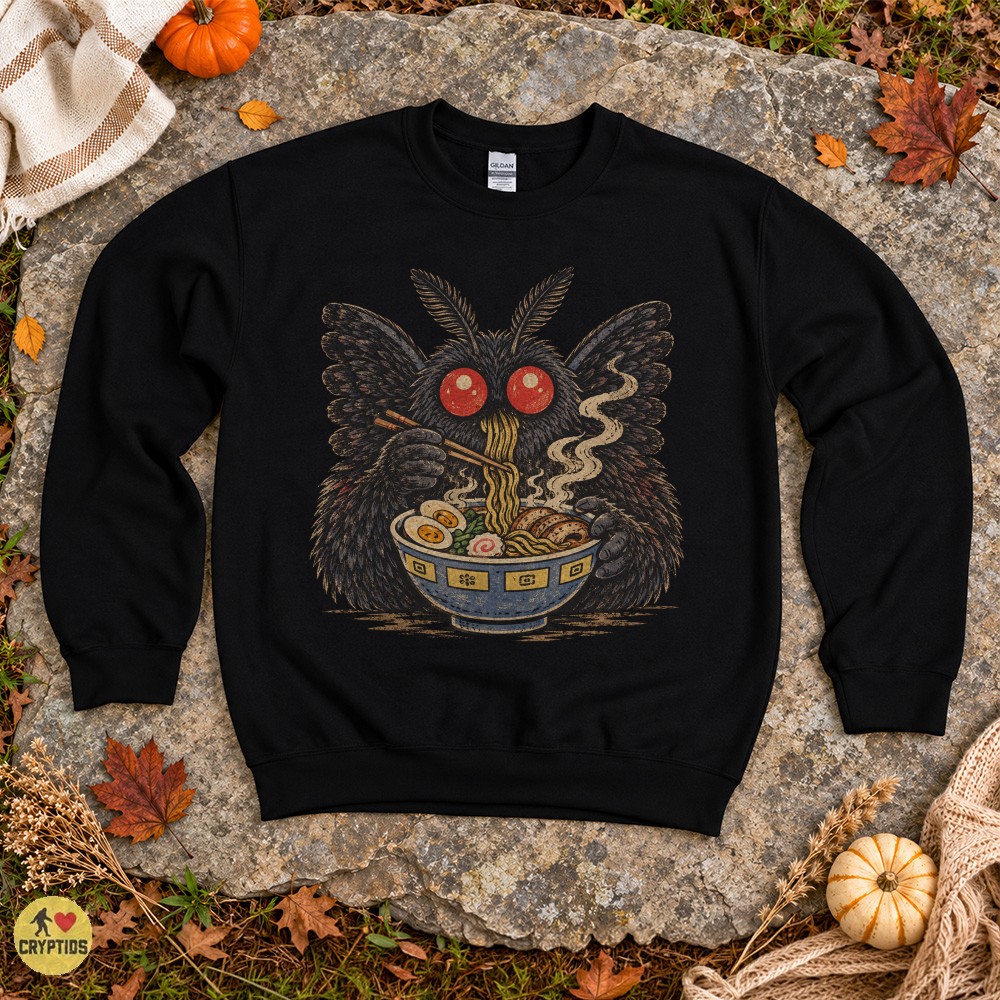 Mothman Eating Ramen Vintage Japanese Food T-Shirt 4 Mothman Eating Ramen Vintage Japanese Food Shirt