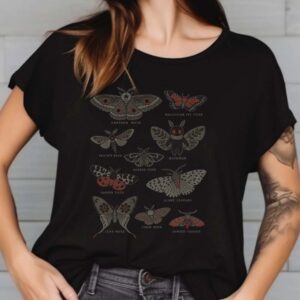 Mothman Entomology Field Guide Shirt, Vintage Moth Chart