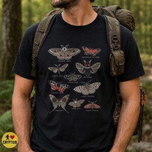 Mothman Entomology Field Guide T-Shirt, Vintage Moth Chart 7 Mothman Entomology Field Guide Shirt, Vintage Moth Chart