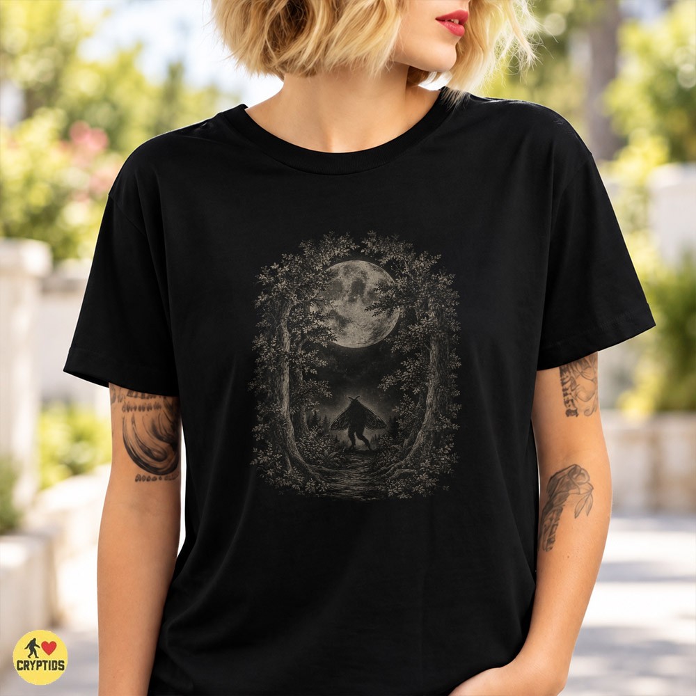 Mothman Full Moon Forest Dark Celestial T-Shirt 2 Mothman Full Moon Forest Dark Celestial Shirt