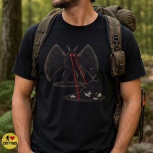 Mothman Laser Eyes Cat Funny Vintage T-Shirt 6 Mothman Laser Eyes Cat Funny Vintage Shirt