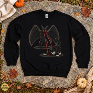 Mothman Laser Eyes Cat Funny Vintage T-Shirt 7 Mothman Laser Eyes Cat Funny Vintage Shirt