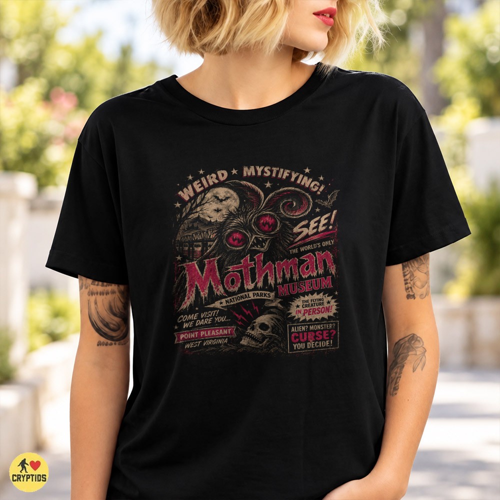 Mothman Museum Point Pleasant WV Vintage Crypti T-Shirt 2 Mothman Museum Point Pleasant WV Vintage Crypti Shirt