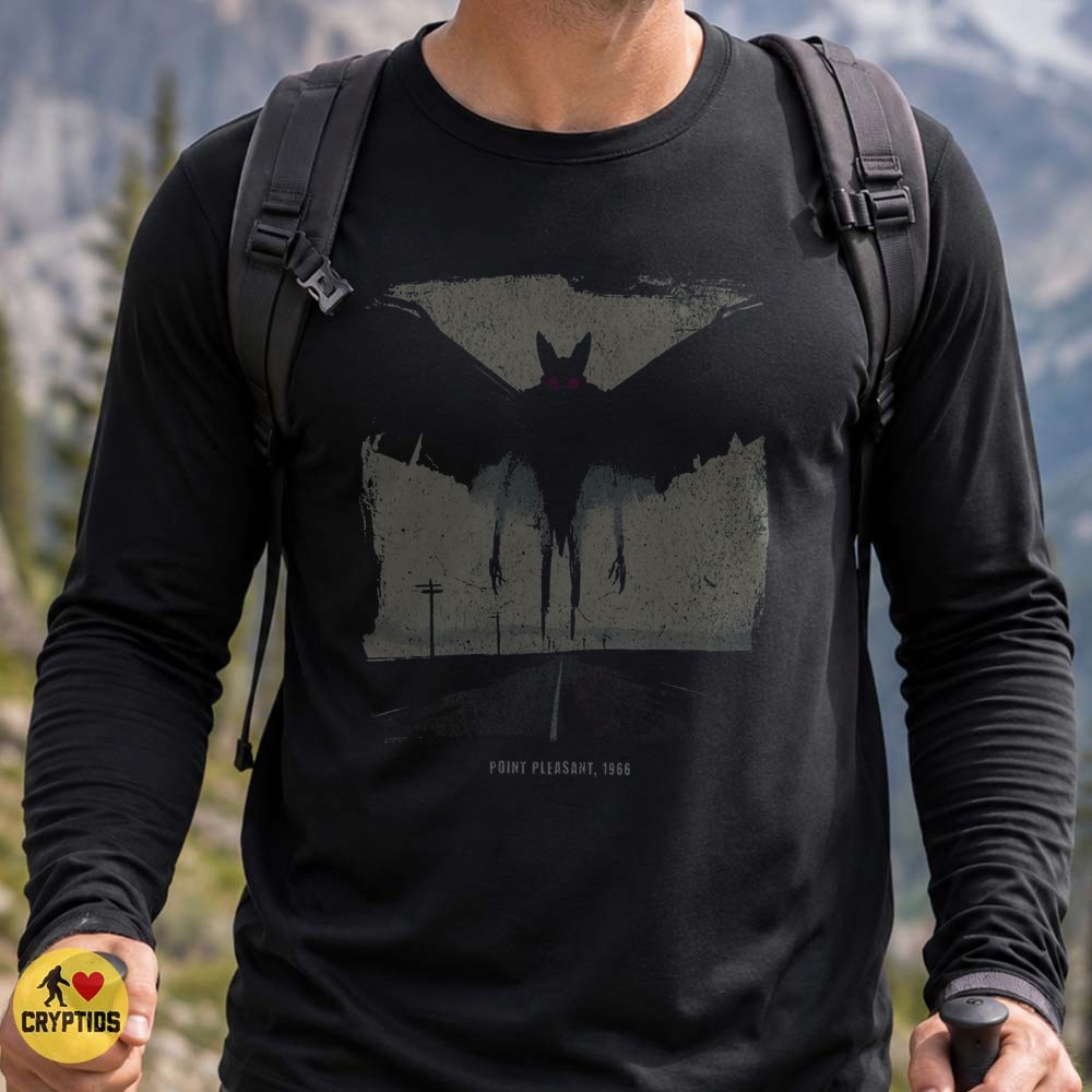 Mothman Point Pleasant 1966 T-Shirt, Vintage Cryptid Horror 3 Mothman Point Pleasant 1966 Shirt, Vintage Cryptid Horror
