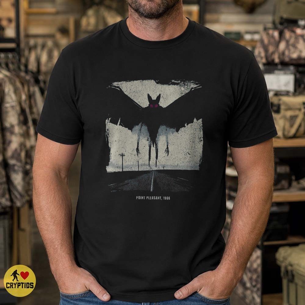 Mothman Point Pleasant 1966 T-Shirt, Vintage Cryptid Horror 5 Mothman Point Pleasant 1966 Shirt, Vintage Cryptid Horror