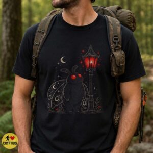 Mothman Street Lamp Shirt, Gothic Vintage Cryptid Design