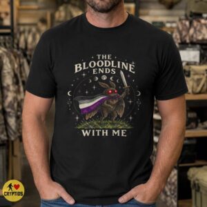 Mothman The Bloodline Ends With Me Asexual Pride Shirt
