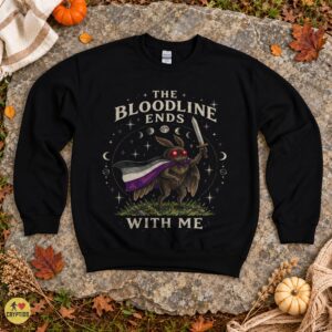 Mothman The Bloodline Ends With Me Asexual Pride Shirt