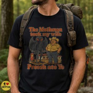Mothman Took My Wife Shirt, Retro Appalachian Cryptid Humor